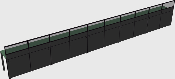 Shared rectangular cubicle