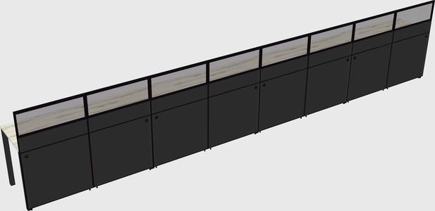 Shared rectangular cubicle