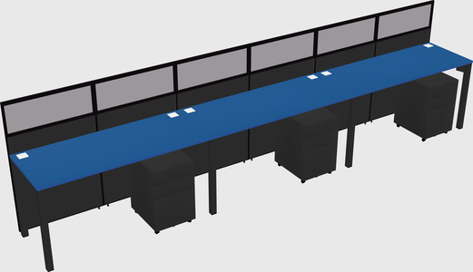 Shared rectangular cubicle