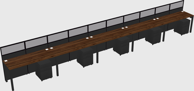 Shared rectangular cubicle