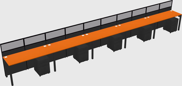Shared rectangular cubicle