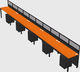 Shared rectangular cubicle