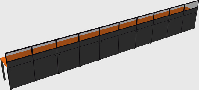 Shared rectangular cubicle