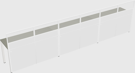 Shared rectangular cubicle