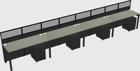 Shared rectangular cubicle