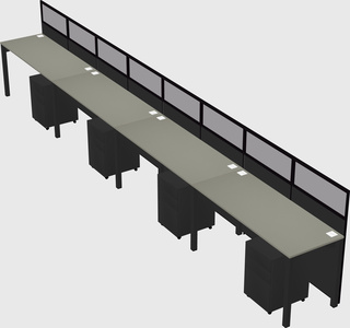 Shared rectangular cubicle