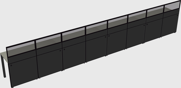 Shared rectangular cubicle