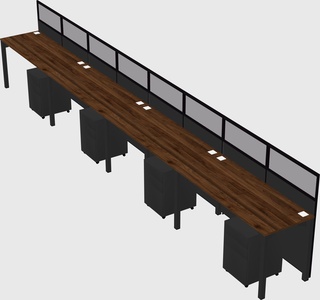 Shared rectangular cubicle