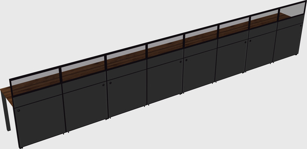 Shared rectangular cubicle