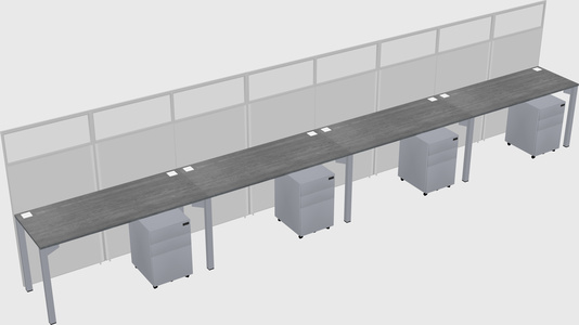 Shared rectangular cubicle