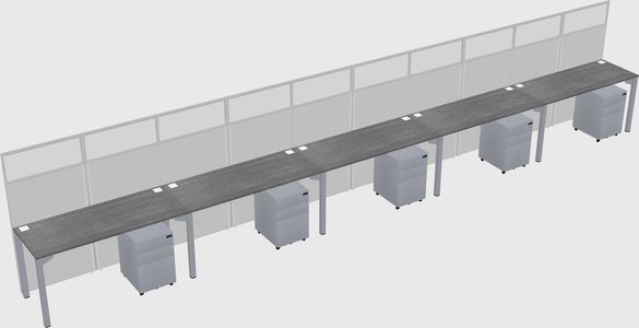 Shared rectangular cubicle