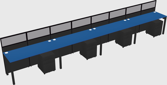 Shared rectangular cubicle