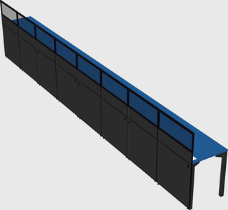 Shared rectangular cubicle