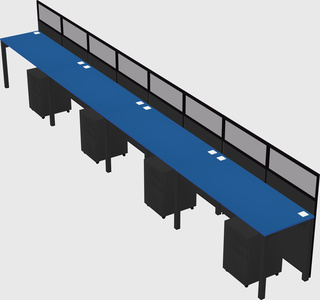 Shared rectangular cubicle