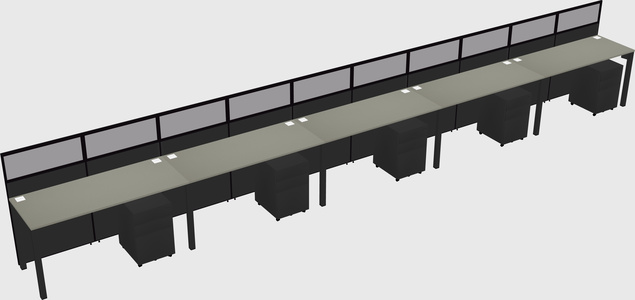Shared rectangular cubicle