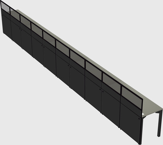 Shared rectangular cubicle