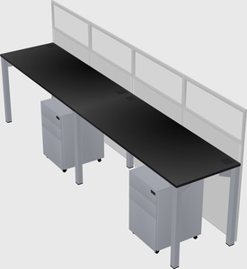 Shared rectangular cubicle