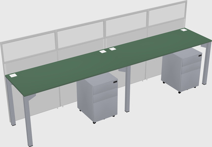 Shared rectangular cubicle