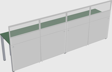 Shared rectangular cubicle