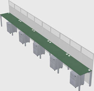 Shared rectangular cubicle
