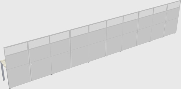 Shared rectangular cubicle