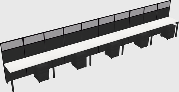 Shared rectangular cubicle