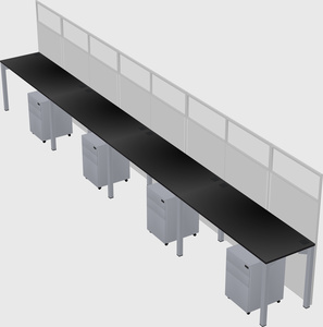 Shared rectangular cubicle