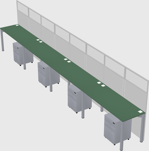 Shared rectangular cubicle