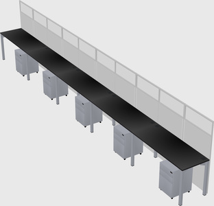 Shared rectangular cubicle