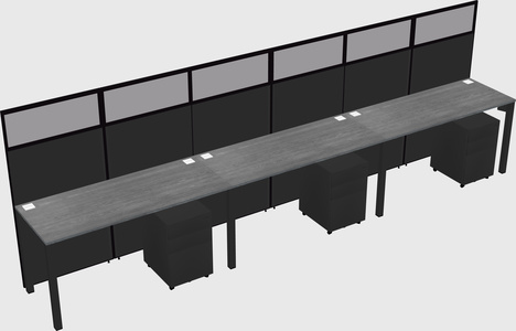 Shared rectangular cubicle