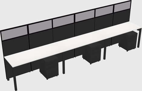 Shared rectangular cubicle