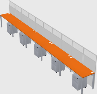 Shared rectangular cubicle
