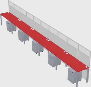 Shared rectangular cubicle