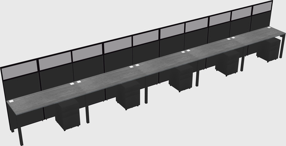 Shared rectangular cubicle