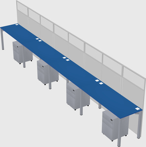 Shared rectangular cubicle