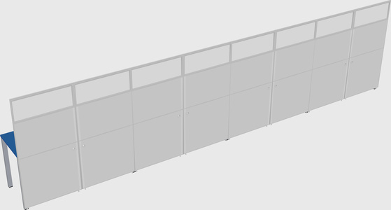 Shared rectangular cubicle