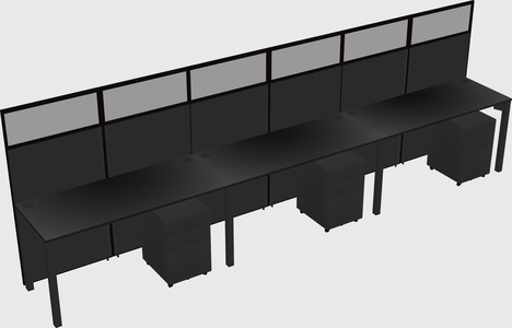 Shared rectangular cubicle