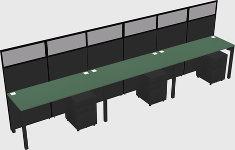 Shared rectangular cubicle