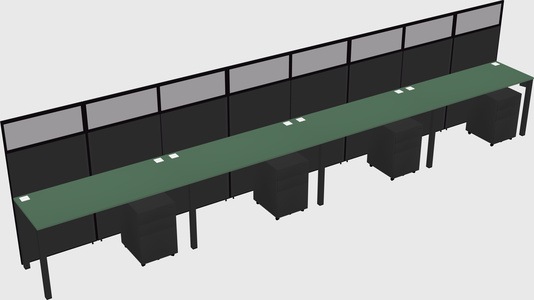 Shared rectangular cubicle