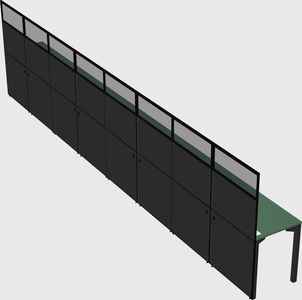 Shared rectangular cubicle