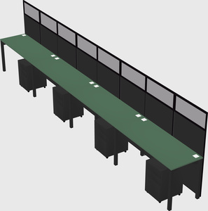 Shared rectangular cubicle