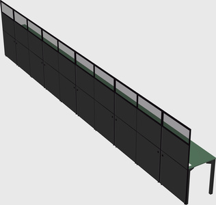 Shared rectangular cubicle