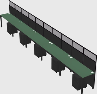 Shared rectangular cubicle