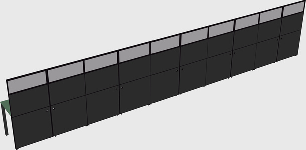 Shared rectangular cubicle