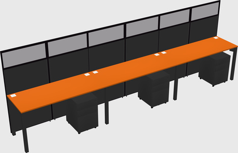 Shared rectangular cubicle
