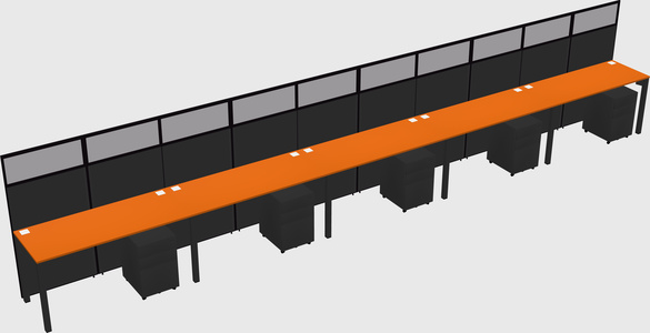 Shared rectangular cubicle