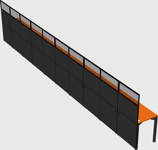 Shared rectangular cubicle
