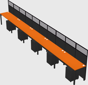 Shared rectangular cubicle