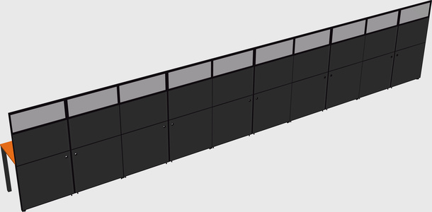 Shared rectangular cubicle