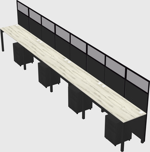 Shared rectangular cubicle